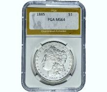 1885 Morgan Silver Dollar PGA MS64