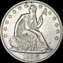 1858-O Silver Half Dollar CLOSELY UNCIRCULATED