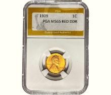 1909 Wheat Cent PGA MS65 RED DDR