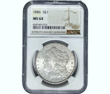 1886 Morgan Silver Dollar NGC MS64