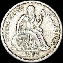 1867-S Seated Liberty Dime CLOSELY UNCIRCULATED