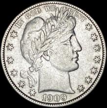 1909-S Silver Barber Half Dollar CLOSELY UNCIRCULATED