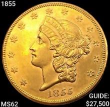 1855 $20 Gold Double Eagle UNCIRCULATED