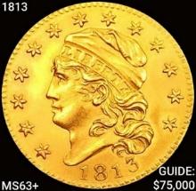 1813 $5 Gold Half Eagle CHOICE BU+