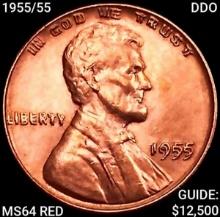 1955/55 DDO Wheat Cent CHOICE BU RD