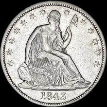 1843 Seated Liberty Half Dollar CLOSELY UNCIRCULATED