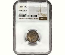 1887 Indian Head Cent NGC PF62 BN