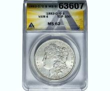 1883-O Morgan Silver Dollar ANACS MS62 VAM-4