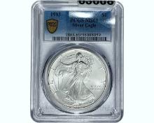 1993 $1 Silver Eagle PCGS MS69