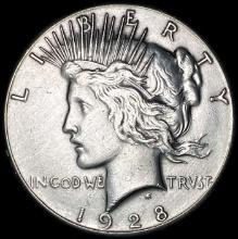 1928 Silver Peace Dollar CLOSELY UNCIRCULATED