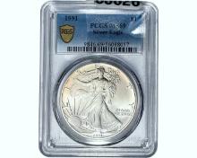 1991 $1 Silver Eagle PCGS MS69