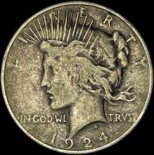 1924 Silver Peace Dollar NEARLY UNCIRCULATED