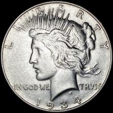 1934 Silver Peace Dollar CLOSELY UNCIRCULATED