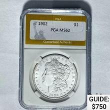 1902 Morgan Dollar PGA MS62 SILVER