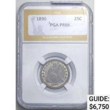 1890 25C Seated Liberty PGA PR66