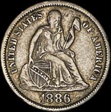 1886 Seated Liberty Dime NEARLY UNCIRCULATED
