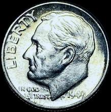 1949 Silver Roosevelt Dime GEM BU