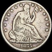 1875 Seated Liberty Half Dollar LIGHTLY CIRCULATED