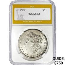 1902 Morgan Dollar PGA MS64 SILVER