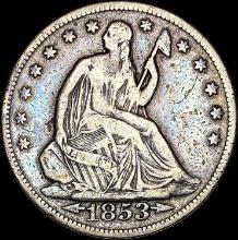 1853 Arrows Seated Liberty Half Dollar LIGHTLY CIRCULATED