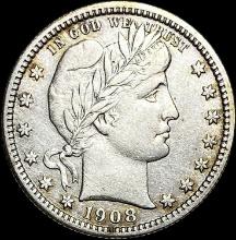 1908 Barber Silver Quarter CLOSELY UNCIRCULATED