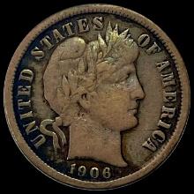 1906 Barber Dime LIGHTLY CIRCULATED