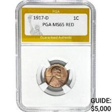 1917-D Lincoln Wheat Cent PGA MS65 RED
