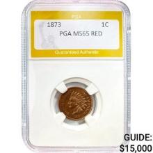 1873 1C Indian Head PGA MS65 RED