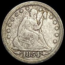 1854 Arrows Seated Liberty Quarter LIGHTLY CIRCULATED