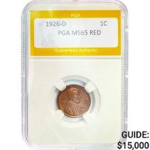 1926-D 1C Lincoln Wheat PGA MS65 RED