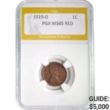 1919-D 1C Lincoln Wheat PGA MS65 RED