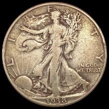 1938-D Walking Liberty Half Dollar LIGHTLY CIRCULATED