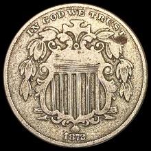 1872 Shield Nickel NICELY CIRCULATED