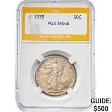 1935 50C Walking Liberty PGA MS66
