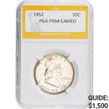 1952 50C Franklin Half Dollar PGA PR64 CAMEO