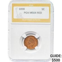1898 1C Indian Head PGA MS64 RED
