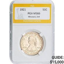 1921 Missouri 2x4 Half Dollar PGA MS66