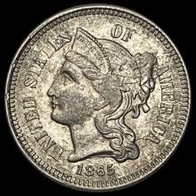 1865 Nickel Three Cent CLOSELY UNCIRCULATED