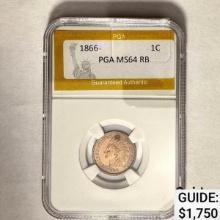 1866 1C Indian Head PGA MS64 RB