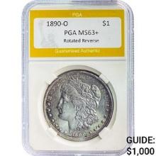 1890-O Morgan Silver Dollar PGA MS63+