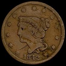 1842 Braided Hair Large Cent LIGHTLY CIRCULATED LIGHTLY CIRCULATED