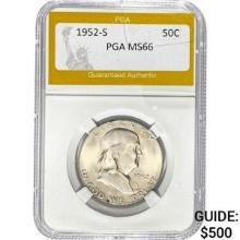 1952-S Franklin Half Dollar PGA MS66