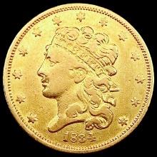 1834 $5 Gold Half Eagle LIGHTLY CIRCULATED