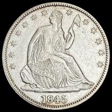 1845 Seated Liberty Half Dollar CLOSELY UNCIRCULAT CLOSELY UNCIRCULATED