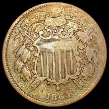 1864 Sm. Motto Two Cent Piece LIGHTLY CIRCULATED
