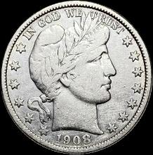 1908-O Silver Half Dollar (Barber) LIGHTLY CIRCULATED