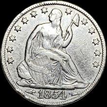 1854-O Silver Seated Liberty Half Dollar NEARLY UNCIRCULATED
