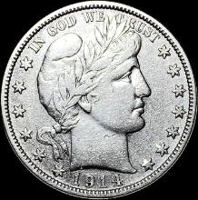 1914-S Silver Barber Half Dollar LIGHTLY CIRCULATED