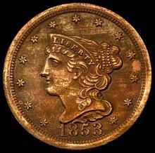 1853 Braided Hair Half Cent UNCIRCULATED