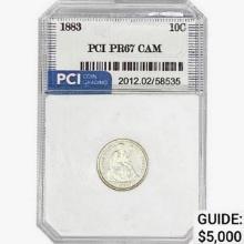 1883 Seated Liberty Dime PCI PR67 CAM